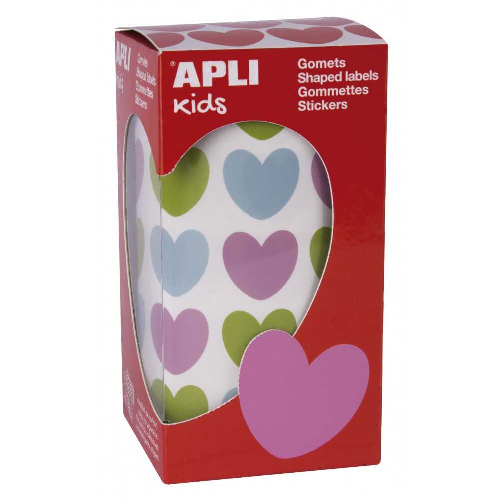 Apli 16796 Rollo Gomets Forma Corazón Colores Pastel Ø20 mm