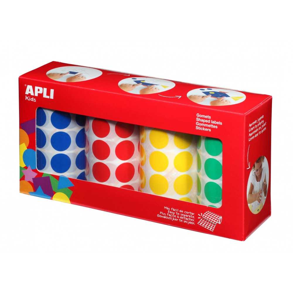 Apli 13793 Pack 4 Rollos Gomets Redondos Ø20 mm