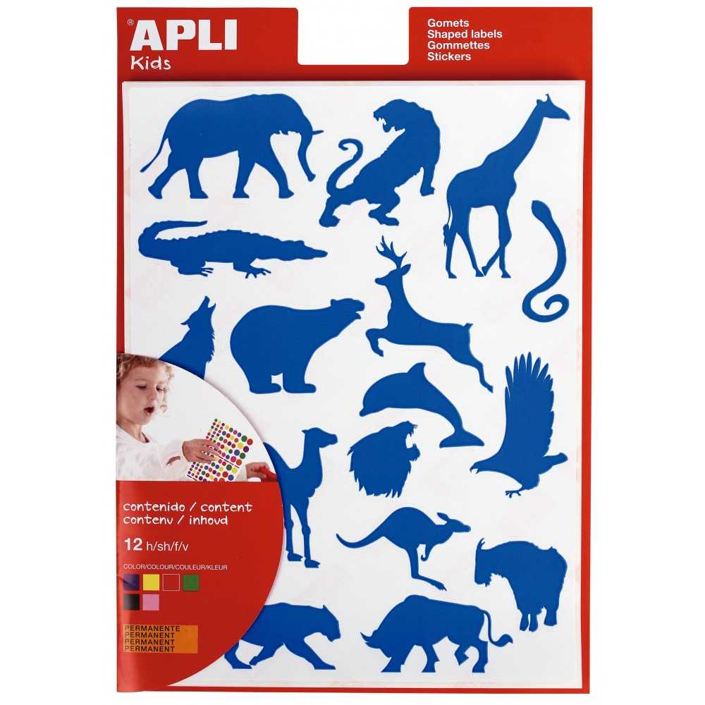Apli 10115 Bolsa Gomets Animales Salvajes 12H