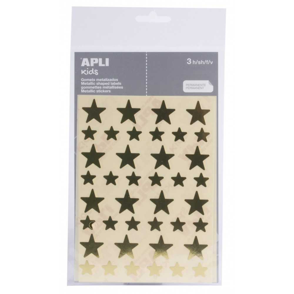 Apli 11805 Bolsa Gomets Estrellas Metalizadas Oro 3H