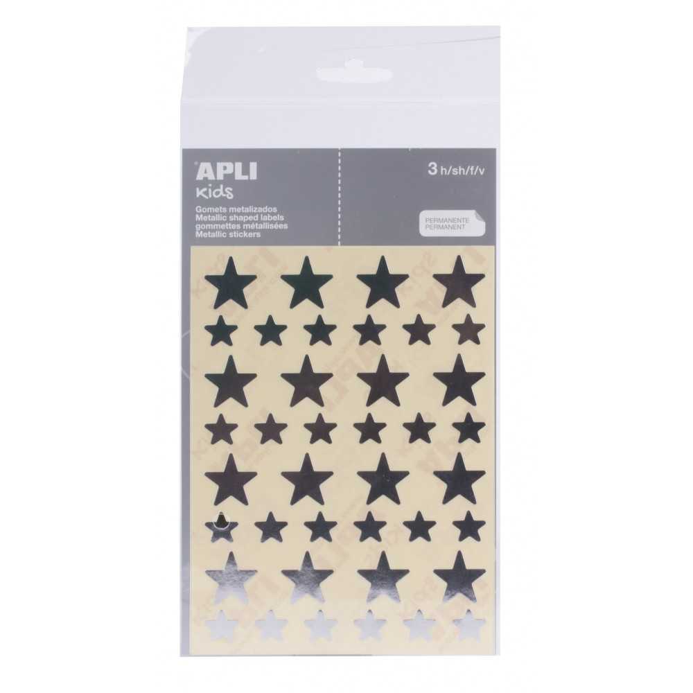 Apli 11806 Bolsa Gomets Estrellas Metalizadas Plata 3H