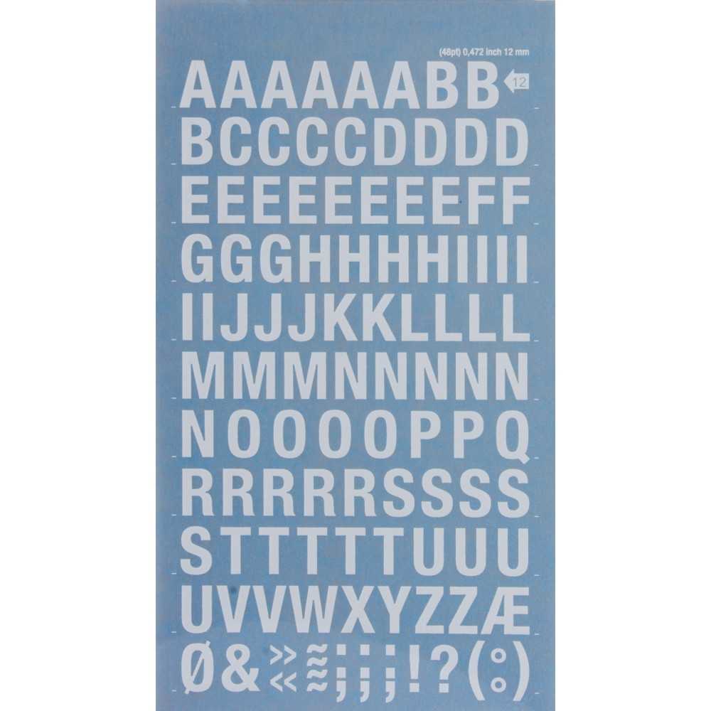 Letras y Signos Transferibles Color Blanco 12 mm Apli DDB12F