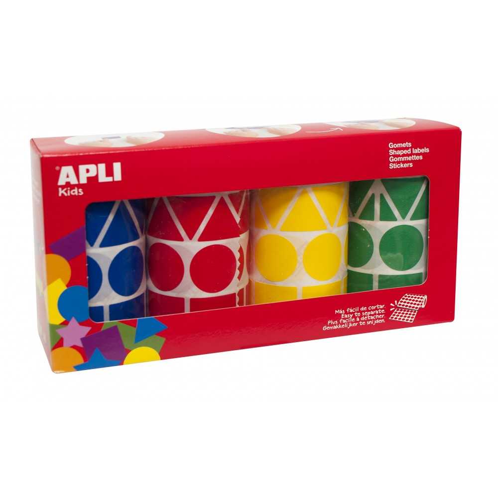 Apli 10753 Pack 4 Rollos Gomets Geométricos XL 27mm