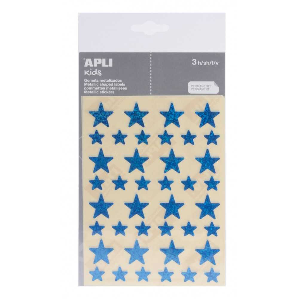 Apli 12057 Bolsa Gomets Estrellas Holográficos Azules 3H