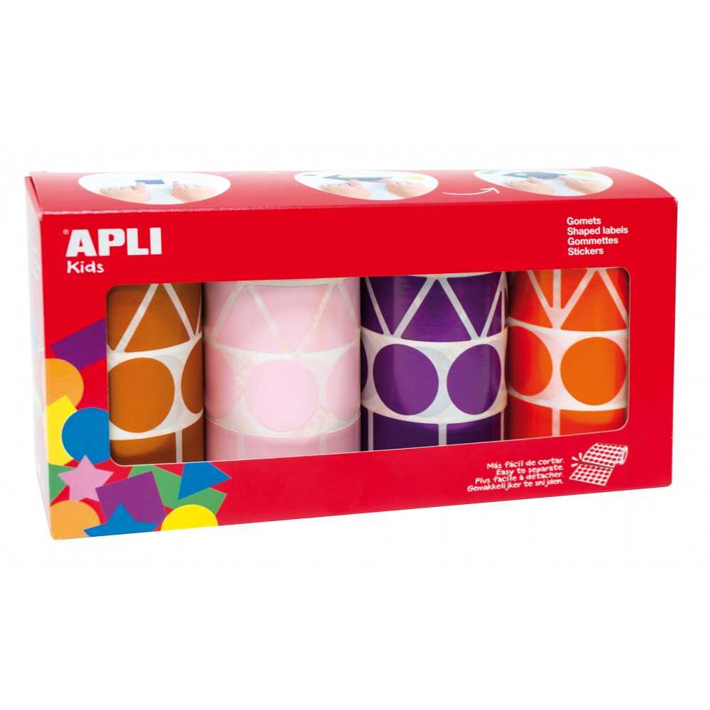 Apli 11913 Pack 4 Rollos Gomets Geométricos XL 27 mm