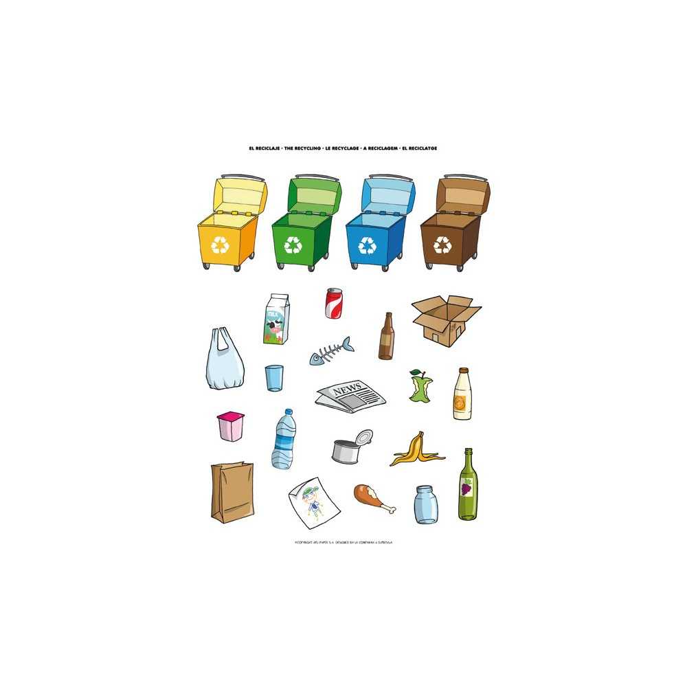 Apli 12788 Bolsa Gomets Temáticos Reciclaje 12H