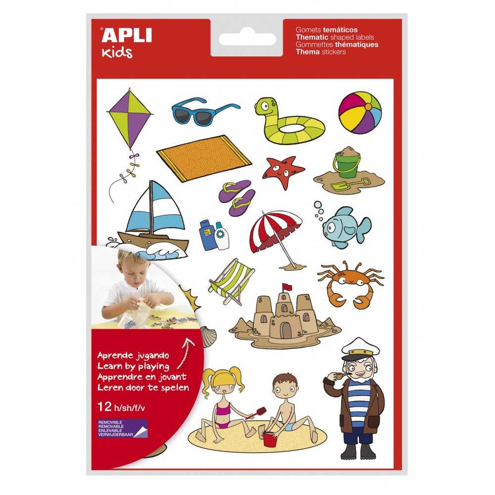 Apli 11447 Bolsa Gomets Temáticos La Playa 12H