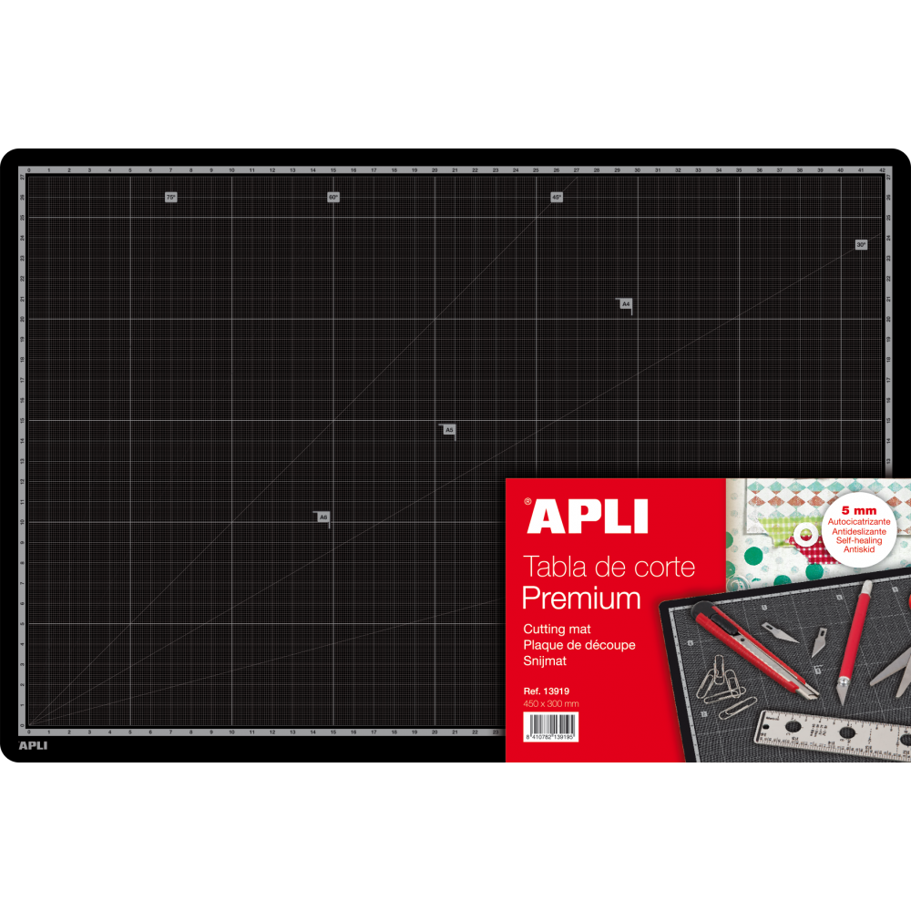 Tabla de Corte Premium Negra 450 x 300 mm A3 Apli 13919