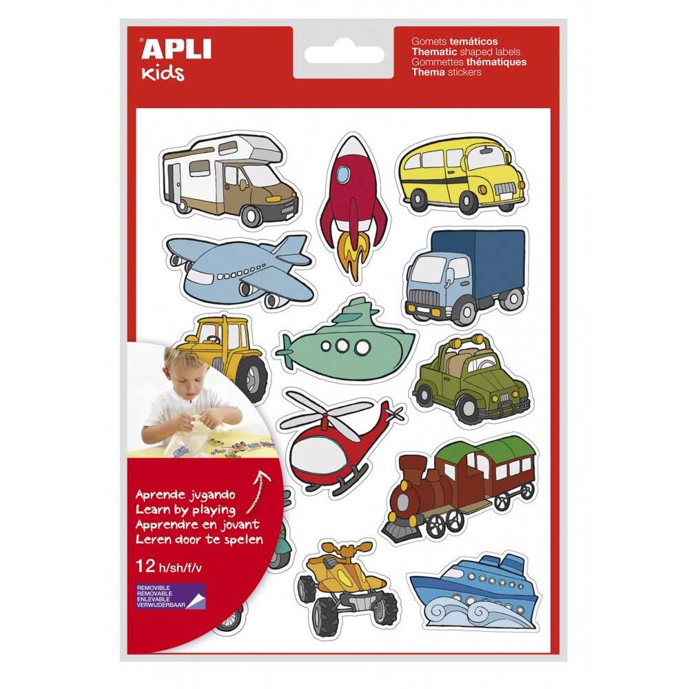 Apli 11454 Bolsa Gomets Temáticos Transportes 12H
