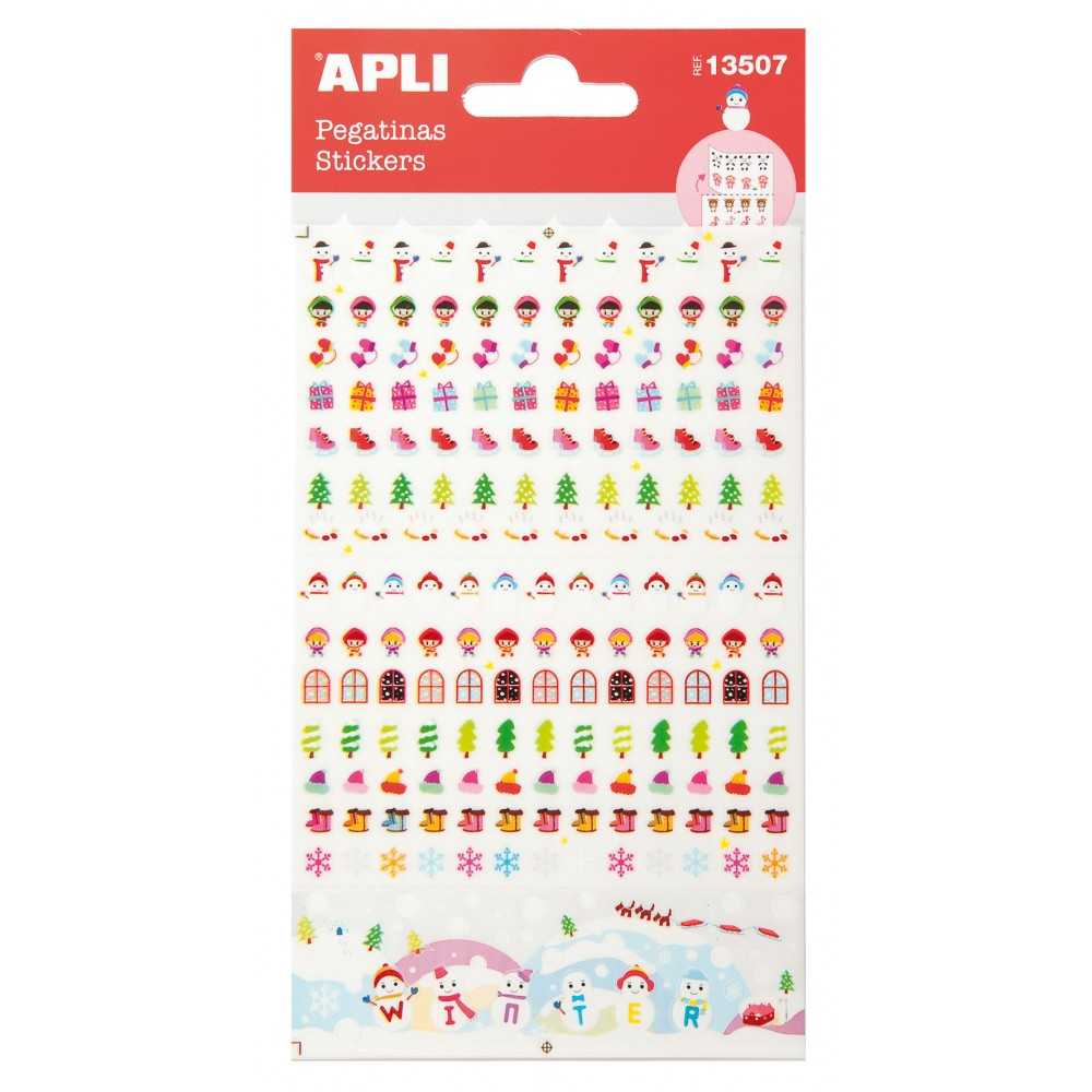 Apli 13507 1 Hoja Pegatinas Motivo "Mini Navidad "