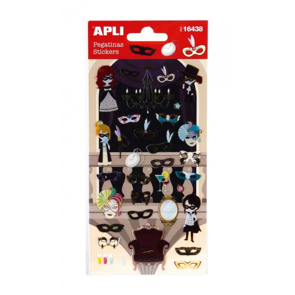 Apli 16438 Bolsa Pegatinas Temática Máscaras 1H