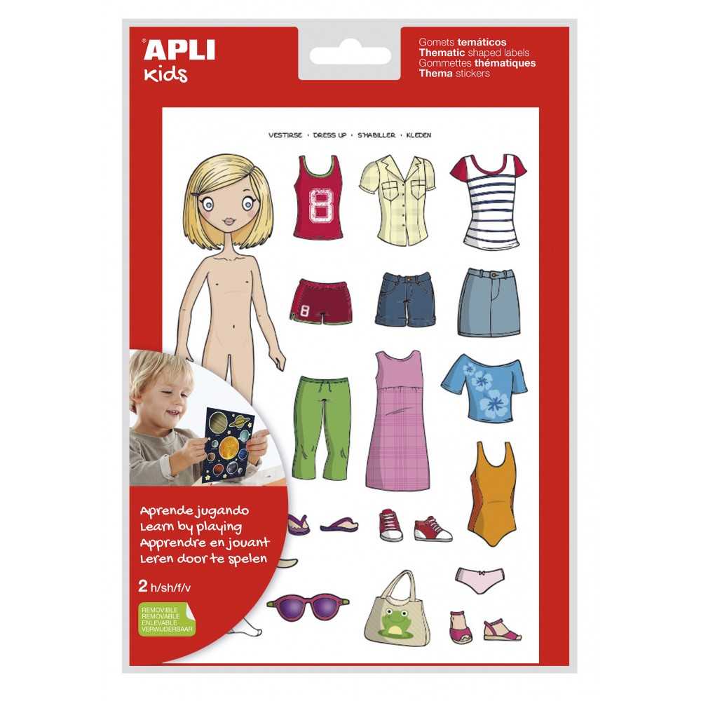 Apli 13352 Bolsa Gomets Temáticos Vestirse Niña 2H
