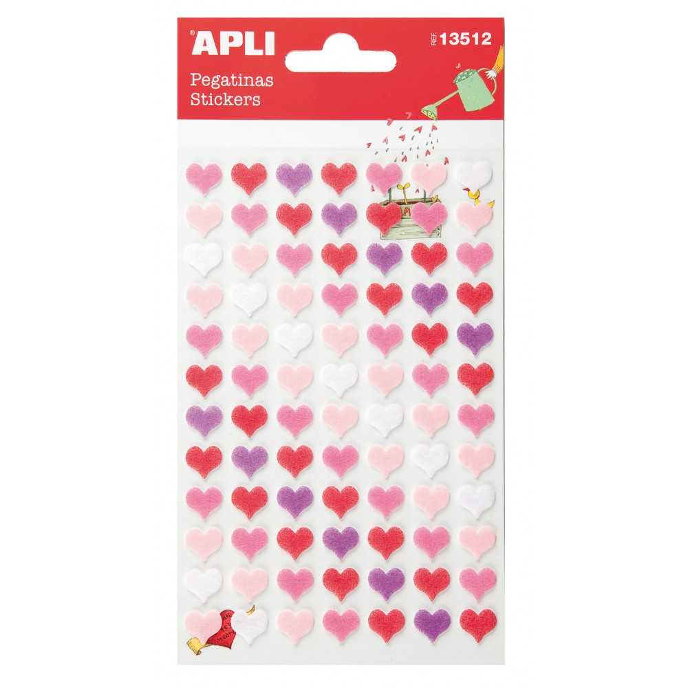 Apli 13512 Bolsa Pegatinas Corazones Fieltro 1H