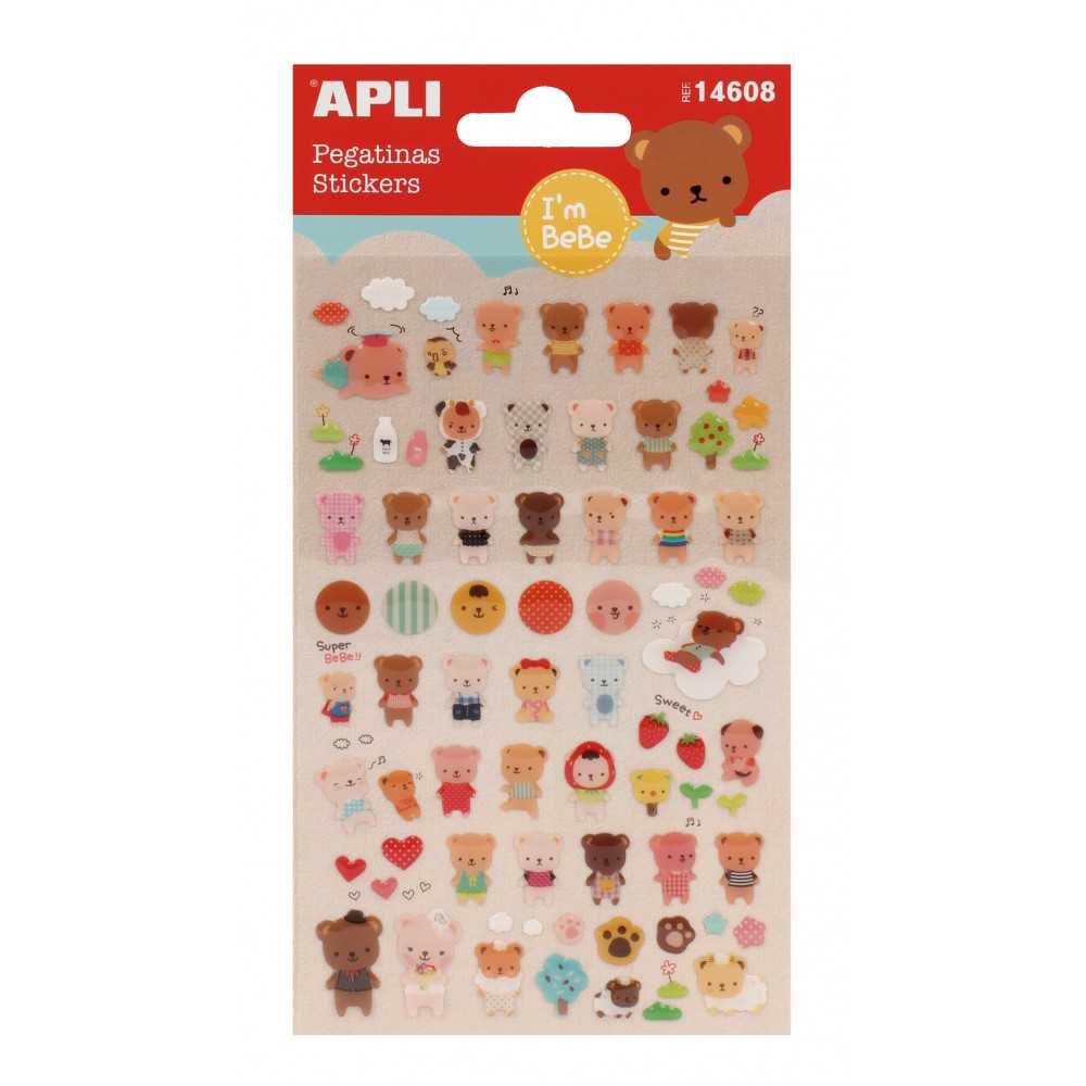 Apli 14608 Bolsa Pegatinas Temática Ositos 1H