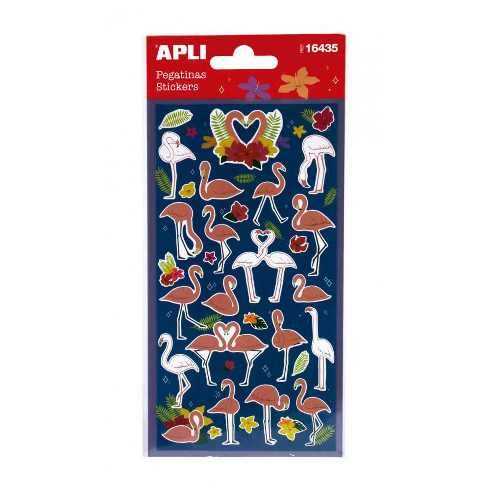 Apli 16435 Bolsa Pegatinas Temática Flamencos 1H