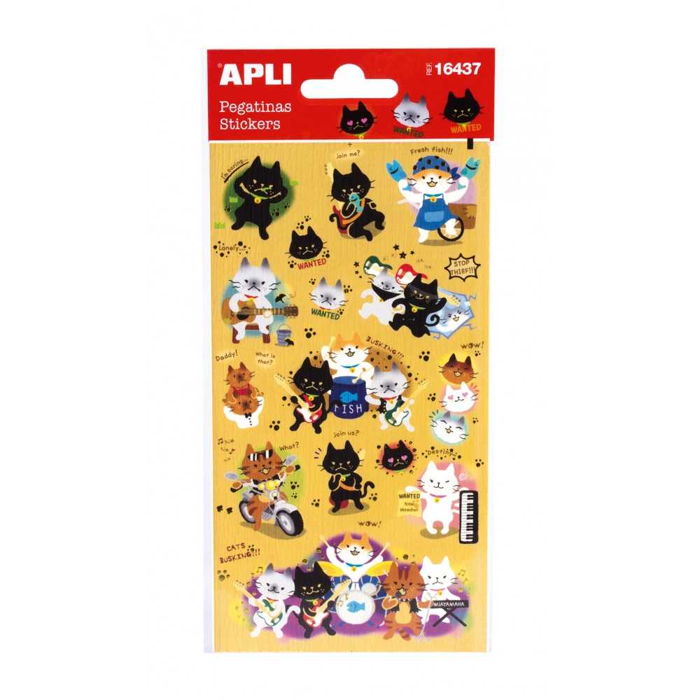 Apli 16437 Bolsa Pegatinas Temática Gatitos 1H
