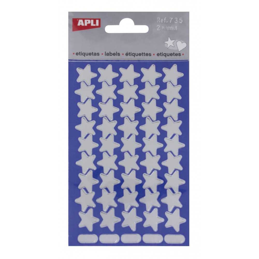 Apli 00735 Bolsa Pegatinas Estrellas Plata 2H