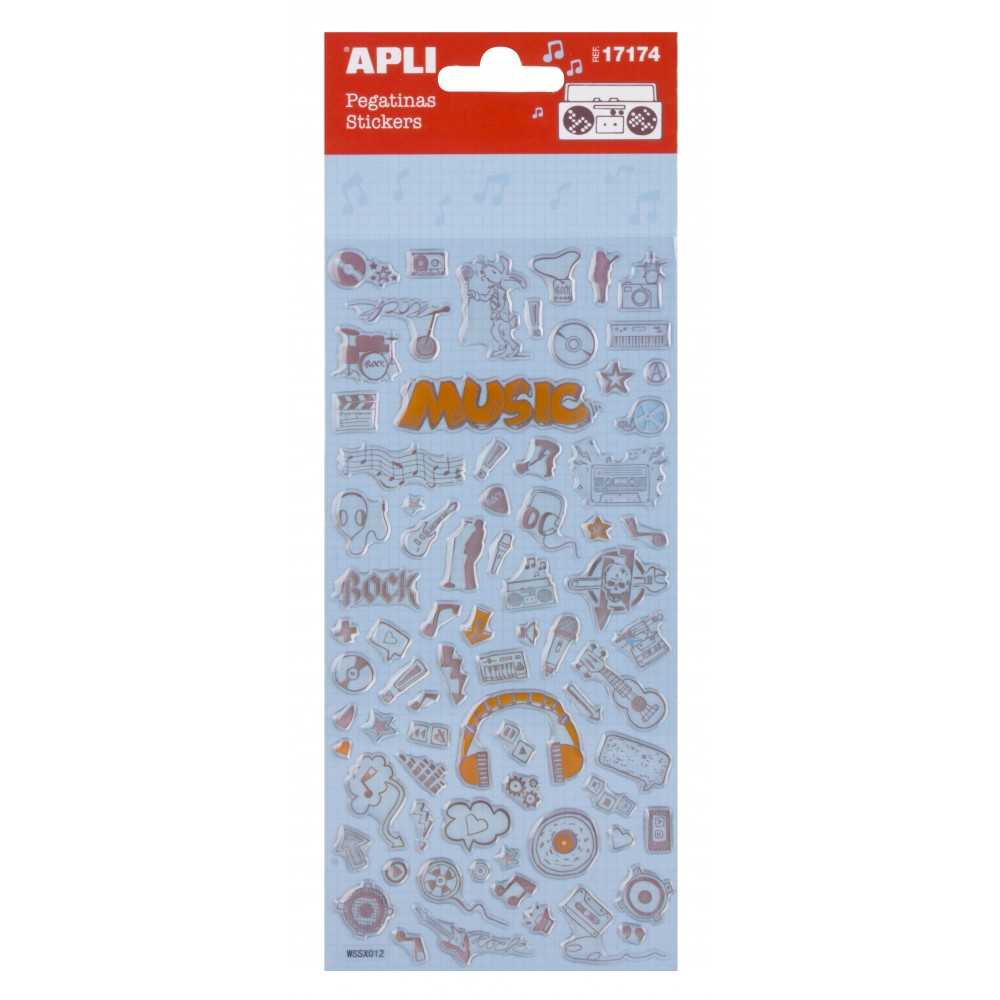 Apli 17174 Bolsa Pegatinas Temática Música 1H