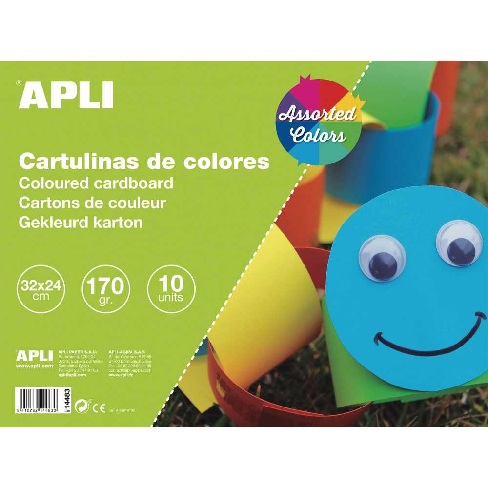 Bloc 10H Cartulinas Colores 32 x 24cm 170gr Apli 14483 COMPRAETIQUETAS