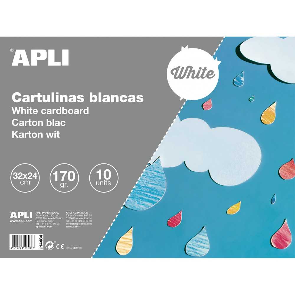 Bloc de Cartulinas Blancas 32 x 24 cm 10 Hojas Apli 14484