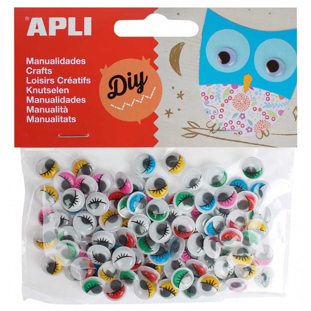 100 Ojos Redondos de Colores Adhesivos Apli 13265 Compraetiquetas