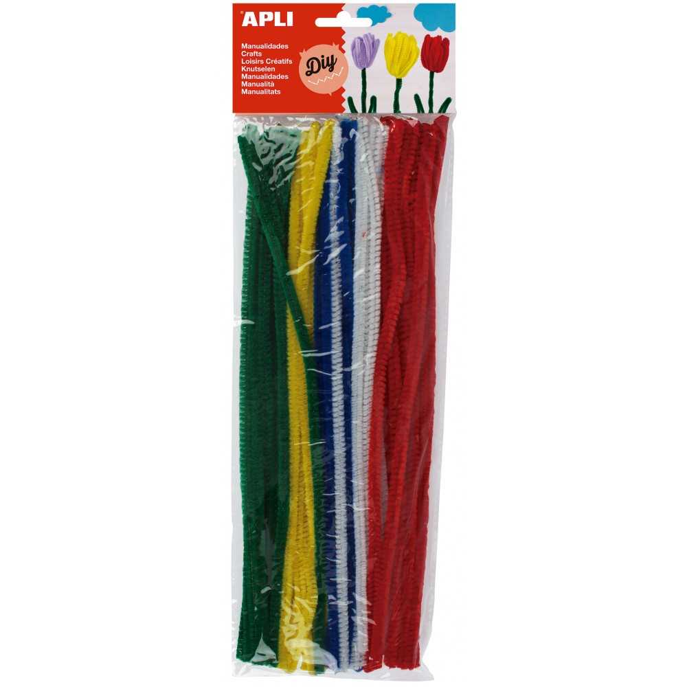 Bolsa 50 Alambres Limpiapipas 5 Colores Surtidos Apli 13065 Compraetiquetas