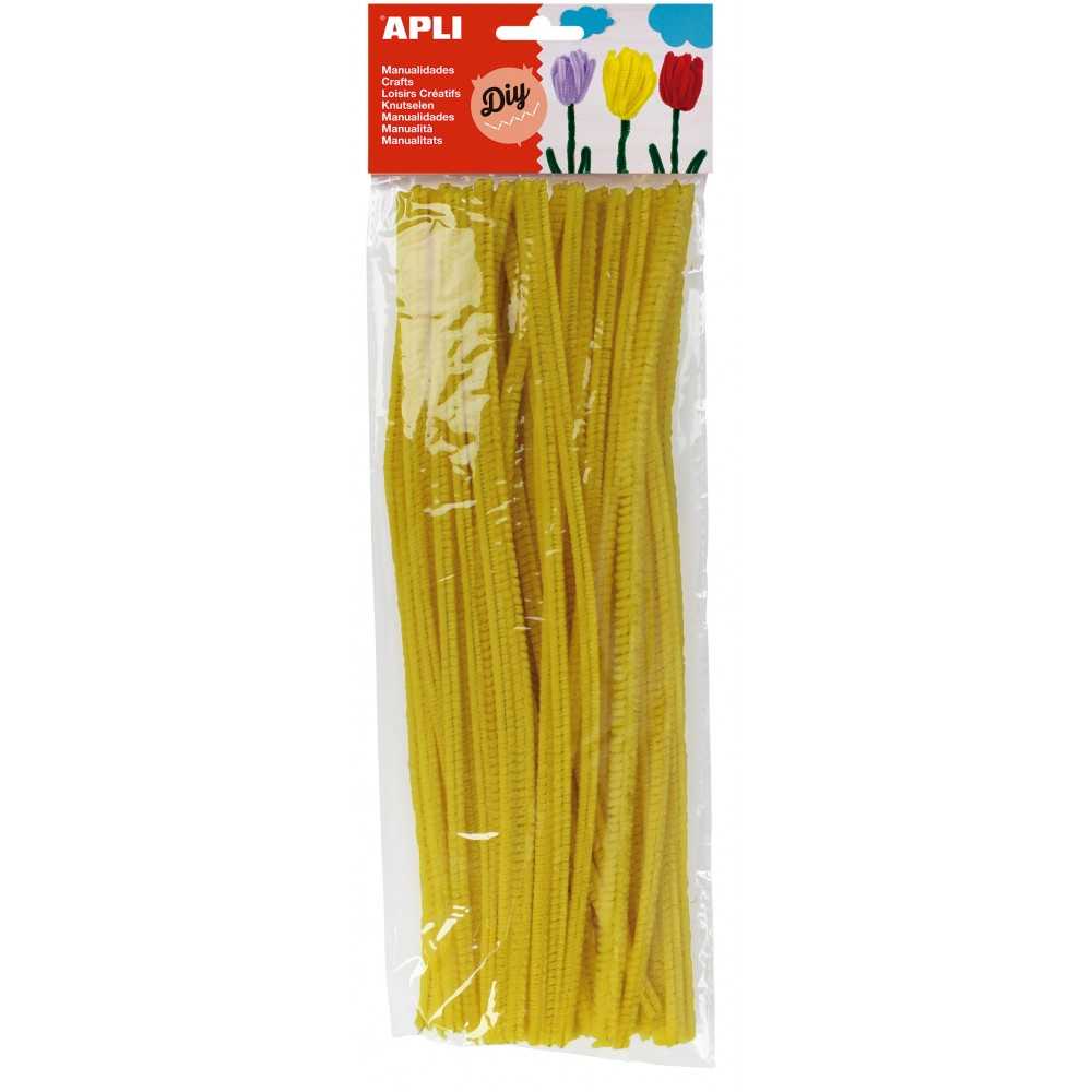Bolsa 50 Alambres Limpiapipas Color Amarillo Apli 13272 Compraetiquetas