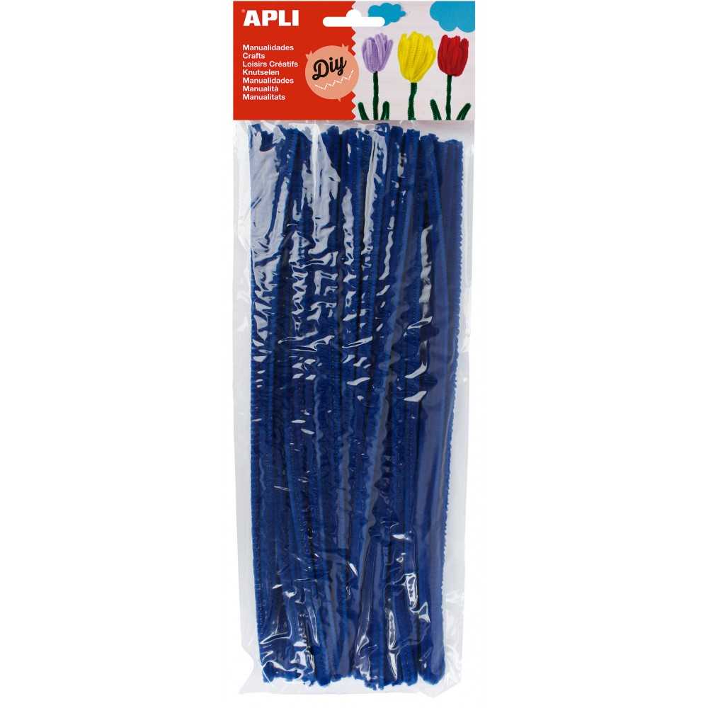 Bolsa 50 Alambres Limpiapipas Color Azul Apli 13273