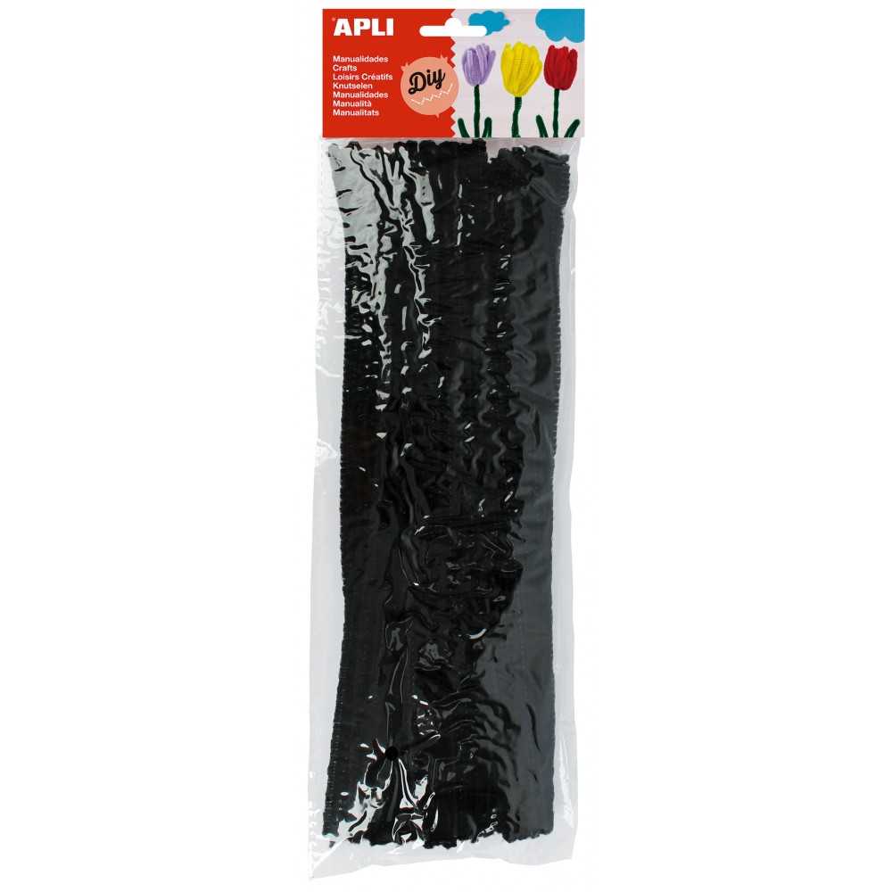 Limpiapipas Negro en Bolsa de 50 Alambres Apli 13276