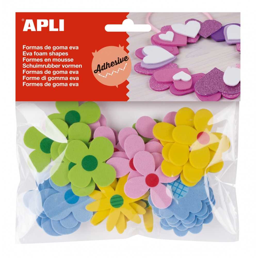 52 uds Bolsa formas EVA adhesiva purpurina formas coraz/ón APLI