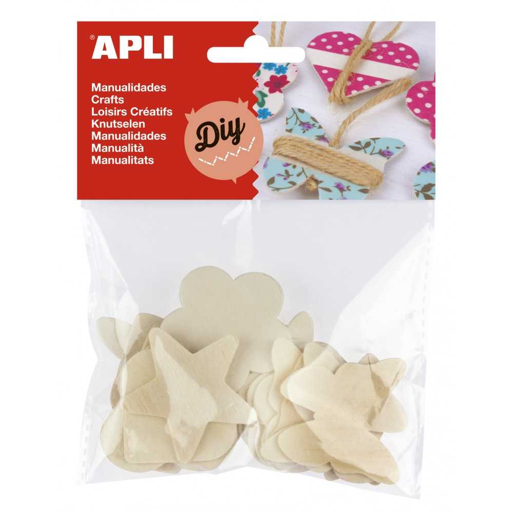 24 Maderitas con Formas Surtidas Para Decorar Apli 14801 Compraetiquetas