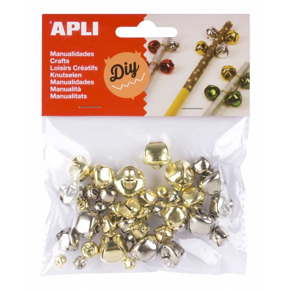 Cascabeles Oro y Plata Diferentes Medidas 40 Uds Apli 16833