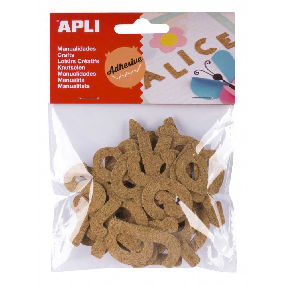 Blíster 52 Letras Adhesivas de Corcho Apli 16829 COMPRAETIQUETAS