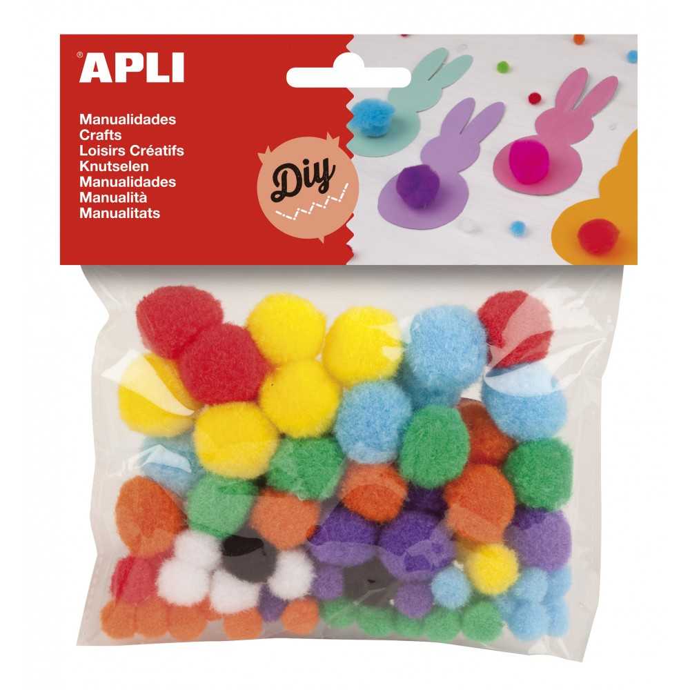 Pompones de Colores y Medidas Surtidas Apli 13061 Compraetiquetas