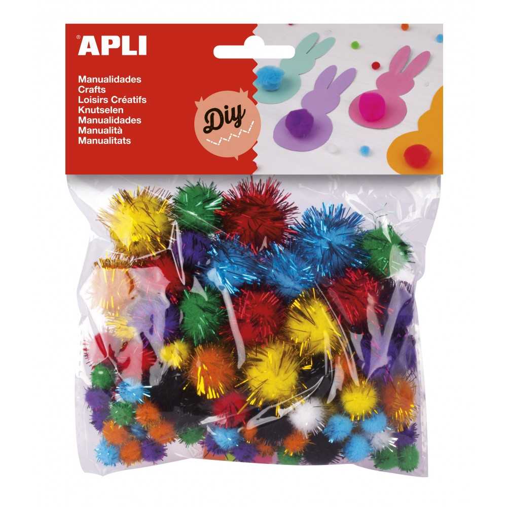 Pompones de Colores Brillantes Surtidos Apli 13062 Compraetiquetas