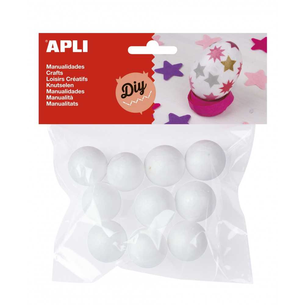 Bolsa 10 Bolas de Porexpan Ø25 mm Apli 13278 Compraetiquetas