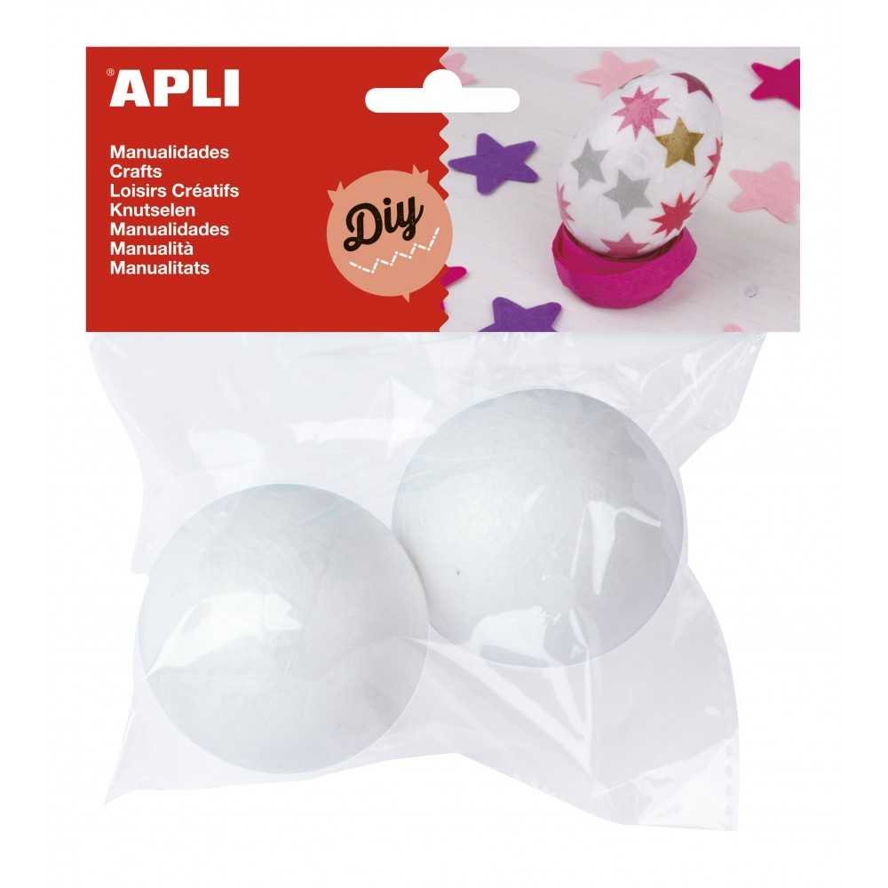 Bolsa 2 Bolas de Porexpan Ø 60 mm Apli 13280 Compraetiquetas