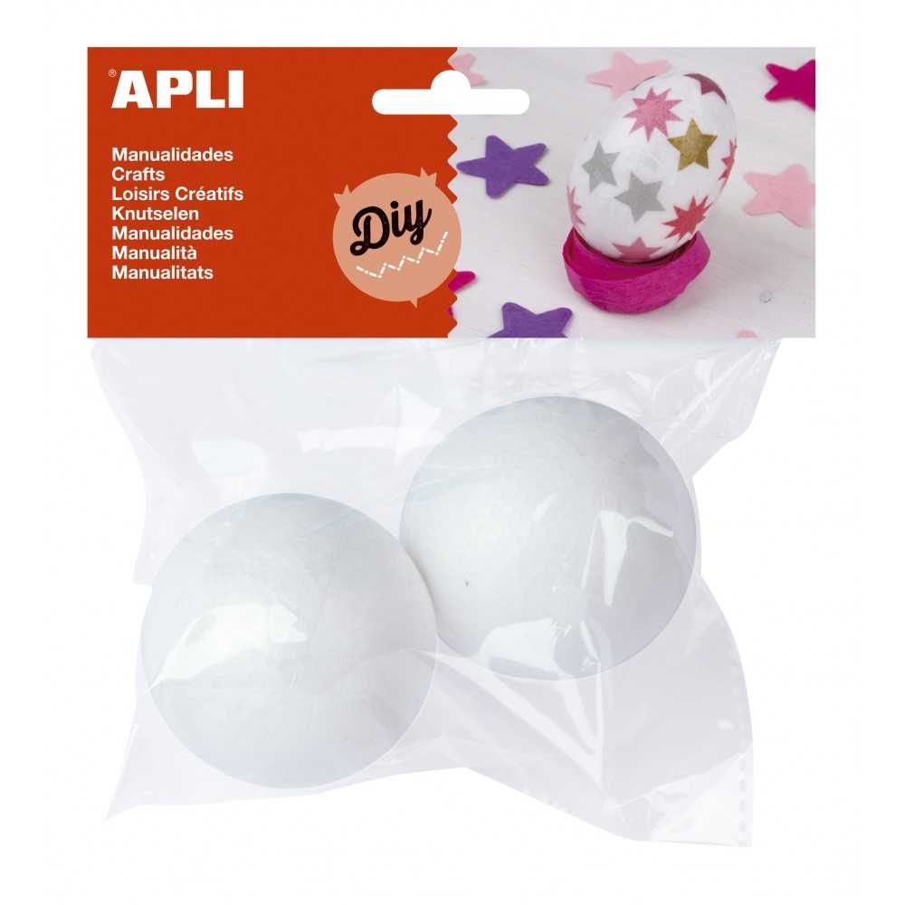 Bolsa 2 Bolas de Porexpan Ø70mm Apli 13476 Compraetiquetas