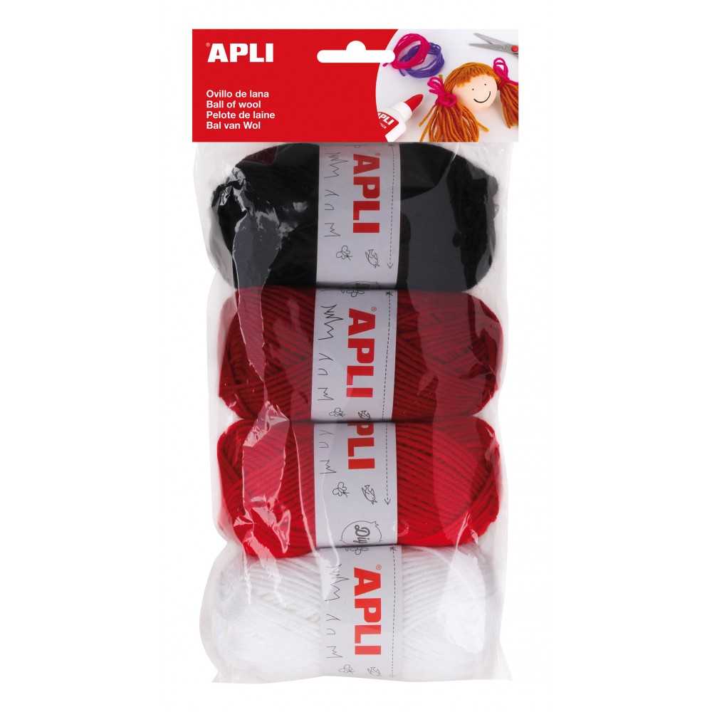 Pack 4 Ovillos de Lana Tonos Rojo Apli 14091 Compraetiquetas