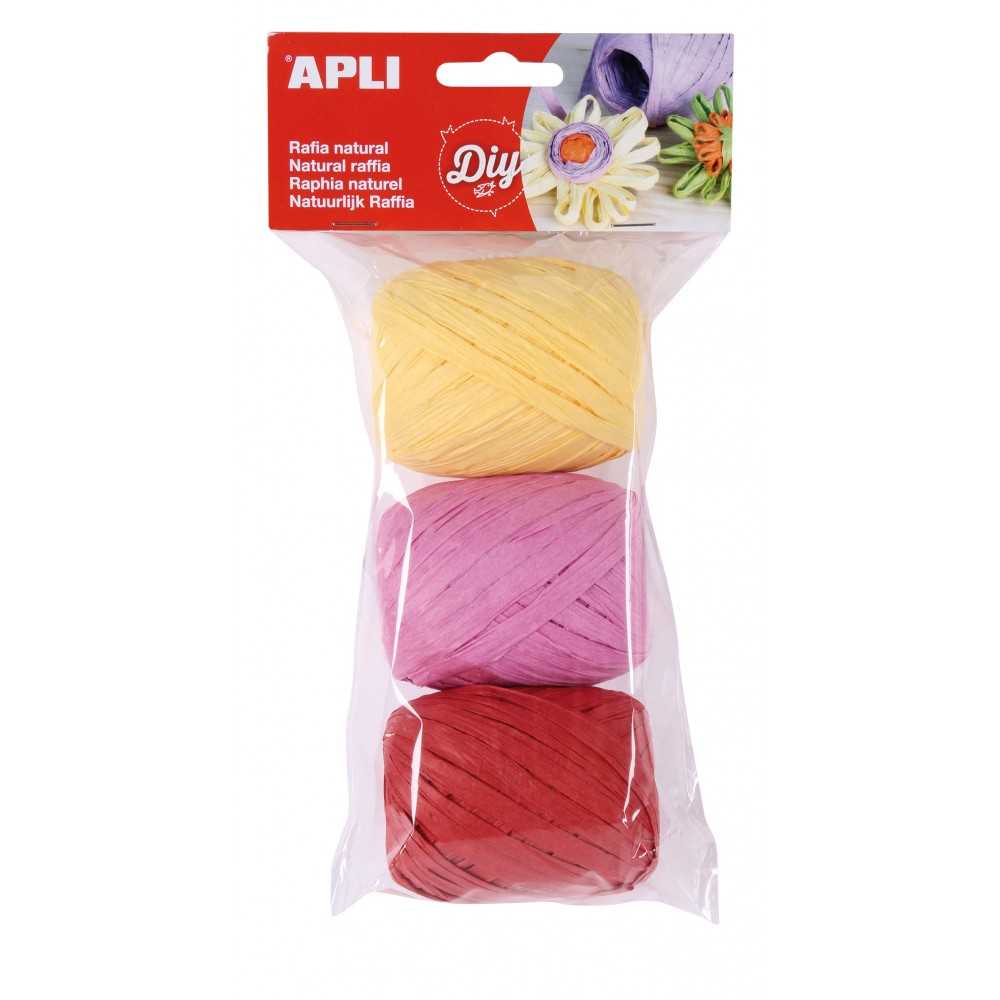Rafia de Colores Candy - 3 Ovillos | Apli 14415