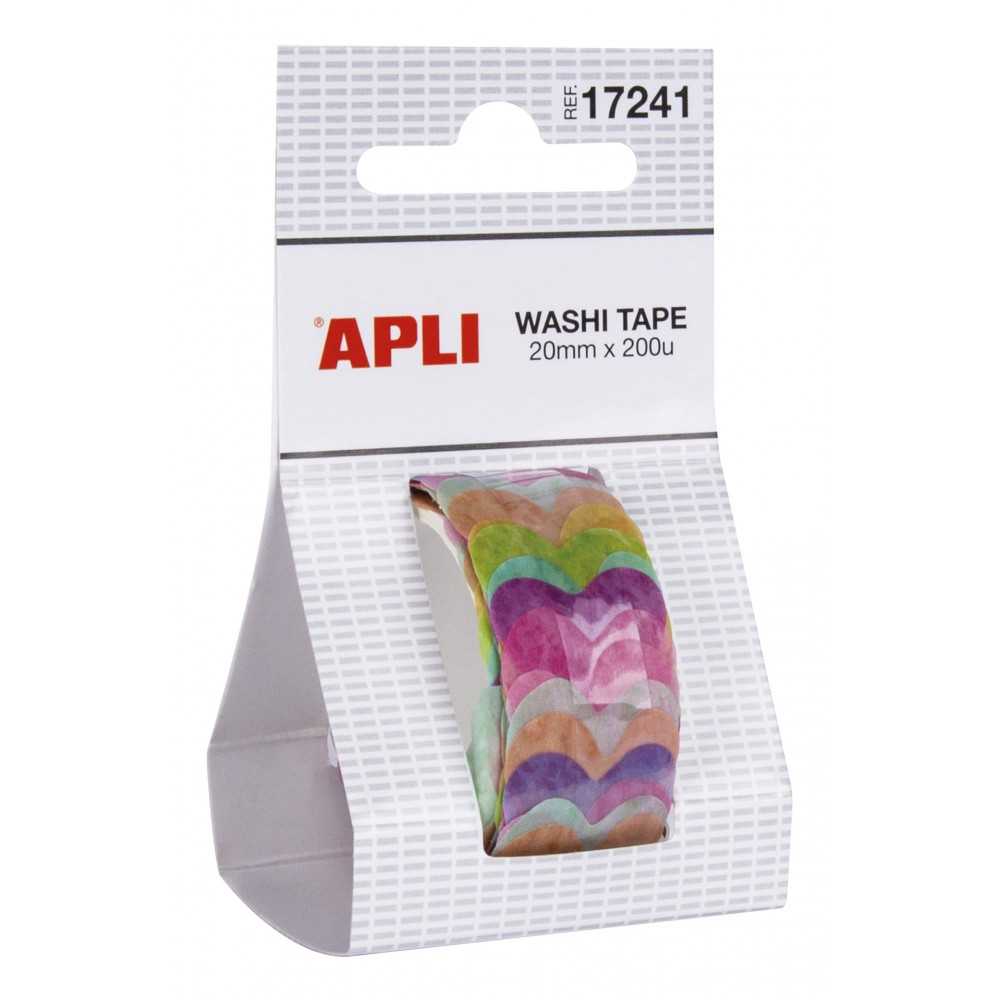 Cinta Washi Tape 200 Corazones Individuales Multi Color Adhesivos Apli 17241 Compraetiquetas