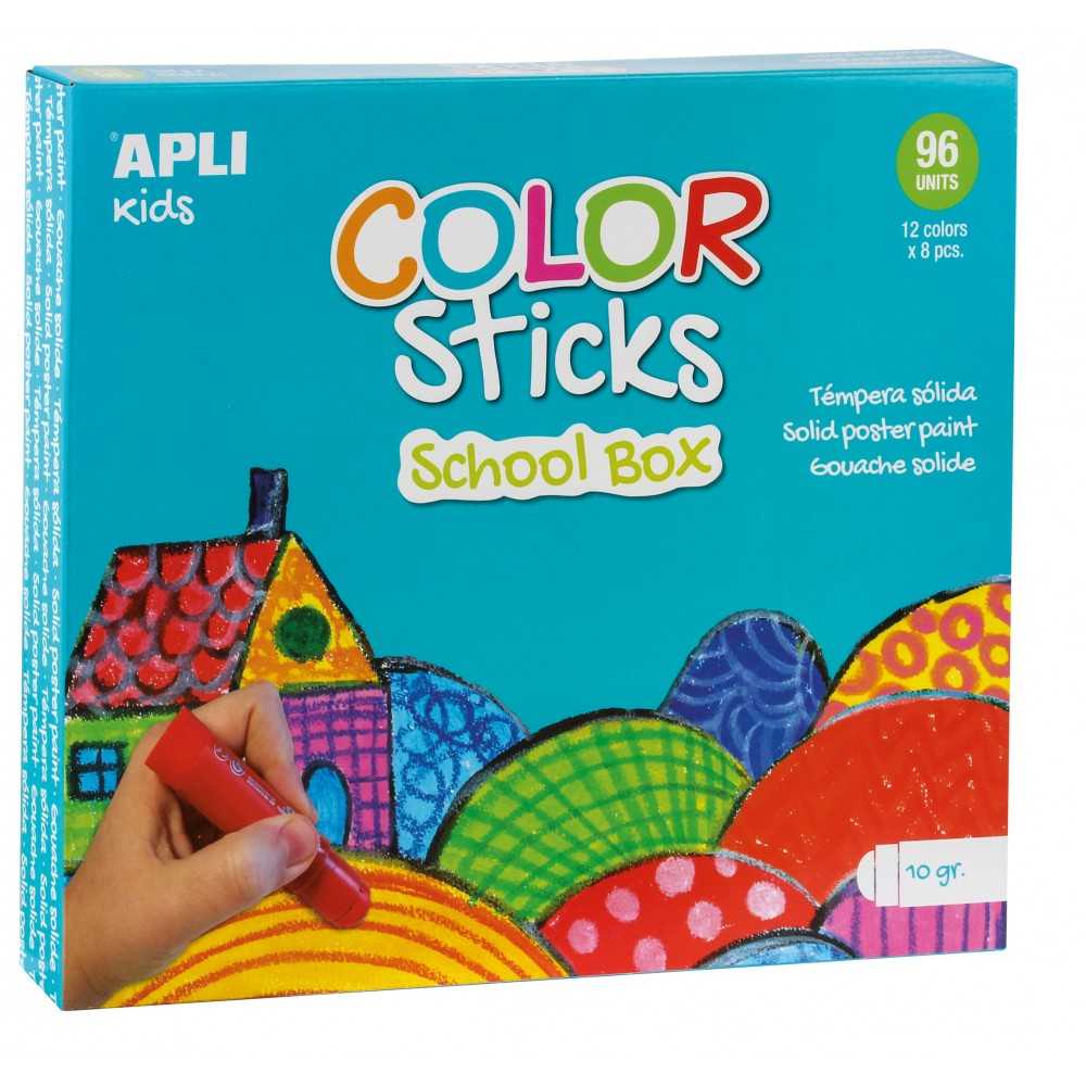 Pack Escolar 96 Temperas Sólida Colores Surtidos Apli 14850 compraetiquetas.com