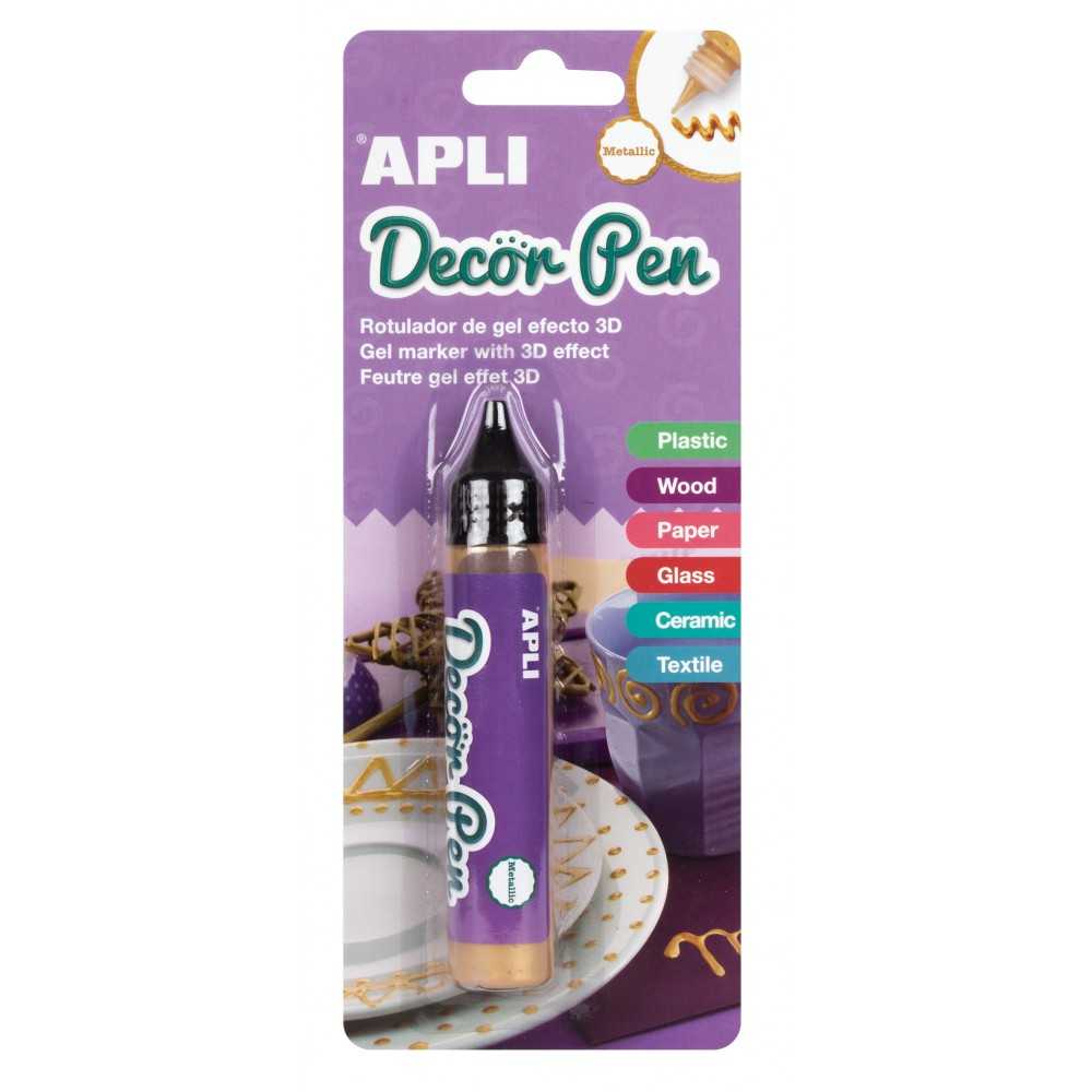 Decor Pen Metalizado Oro Efecto 3D Apli 15009
