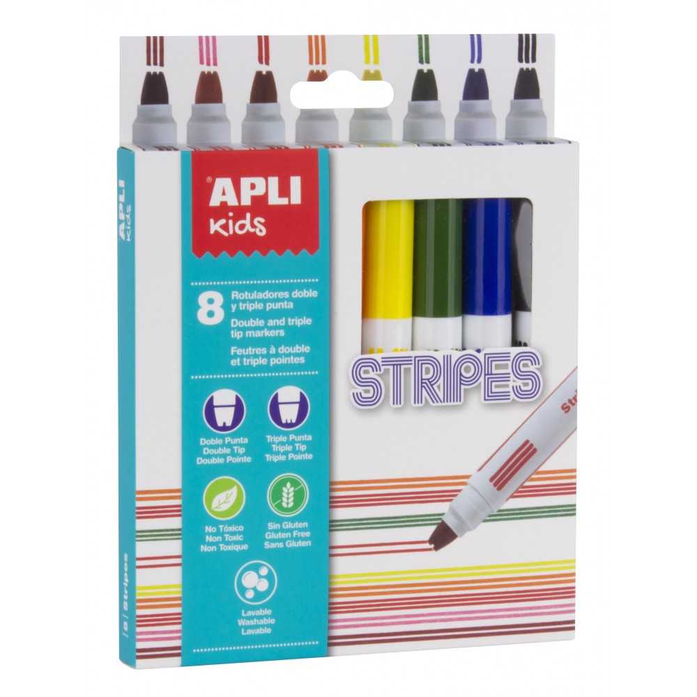 Caja Rotuladores Escolares Stripes Colores Surtidos Apli 16809