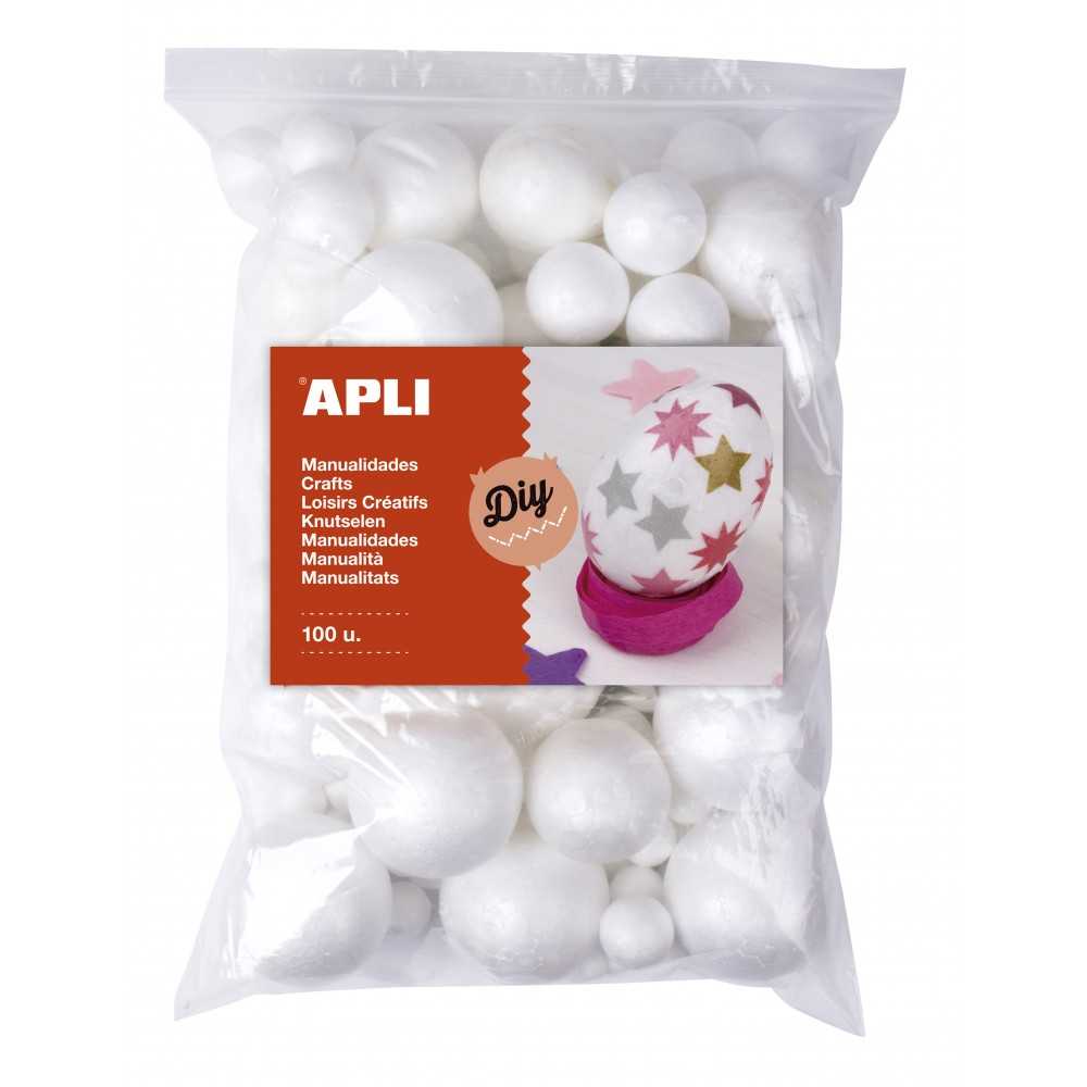 Bolsa de 100 Bolas de Porexpan Surtido Medidas Apli 17456 Compraetiquetas