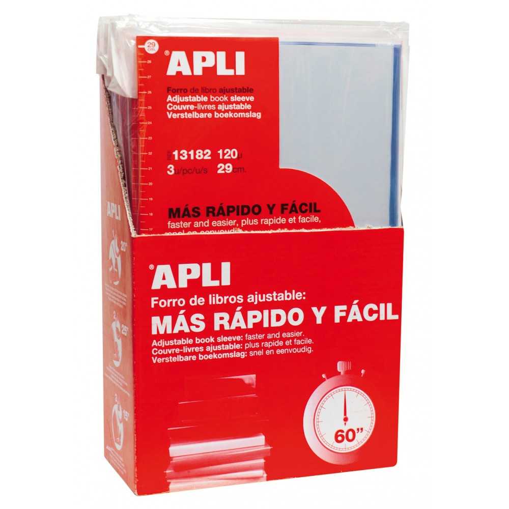 Forro Libros Solapa Autoajustable 290mm 3 Uds Apli 13182
