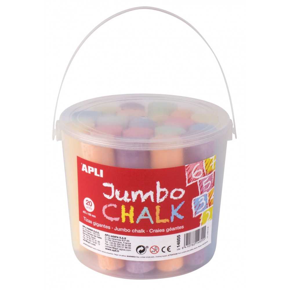 Cubo de Tizas Jumbo Colores Surtidos Apli 14855