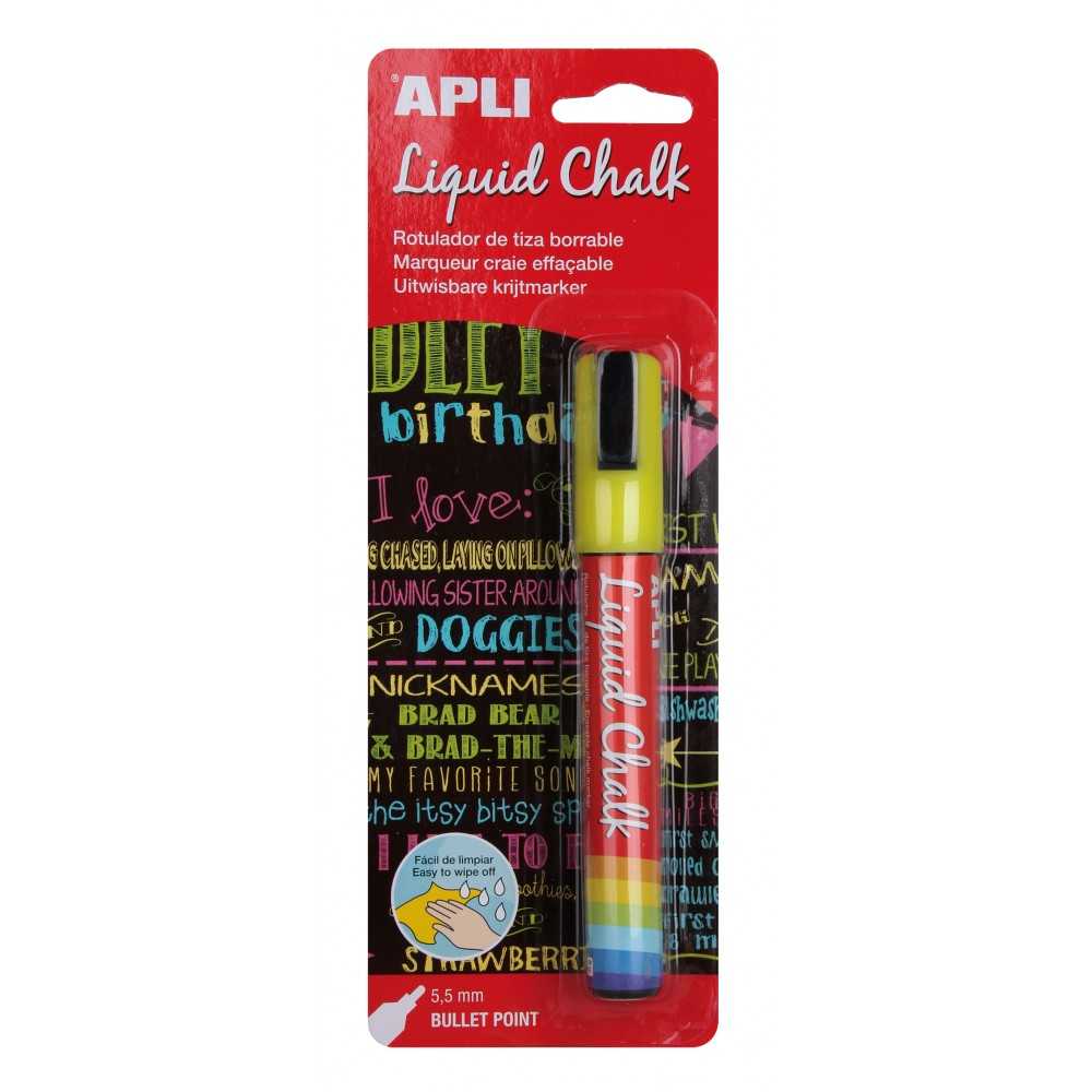 Rotulador de Tiza Borrable Color Amarillo Apli 13956 Compraetiquetas