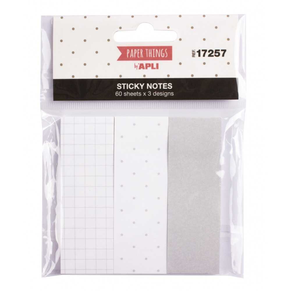 Notas Adhesivas Tonos Gris 25x75 mm Apli 17257