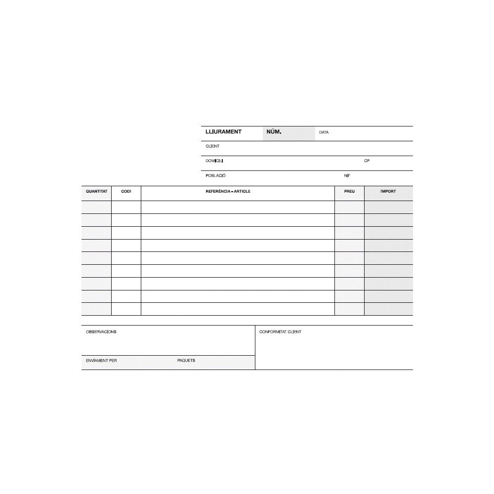 Talonario Notas de Entrega Catalán 210x145 mm Apli 12943